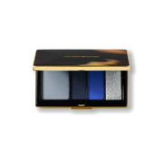 Victoria Beckham Beauty Eye Wardrobe in Navy Noir – luxury eyeshadow palette featuring four multi-finish shades in soft blue, deep navy, vibrant cobalt, and shimmering silver for a bold, modern eye look.