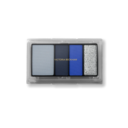 Victoria Beckham Beauty Eye Wardrobe Refill in Navy Noir – sustainable eyeshadow refill featuring four luxe shades in soft blue, deep navy, vibrant cobalt, and shimmering silver for a bold, high-impact eye look.