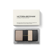 Victoria Beckham Beauty Eye Wardrobe Refill in Night Flash – sustainable eyeshadow refill with luxe packaging, featuring four versatile shades in shimmering taupe, deep matte black, soft ivory, and sparkling black for a bold, smoky eye look.
