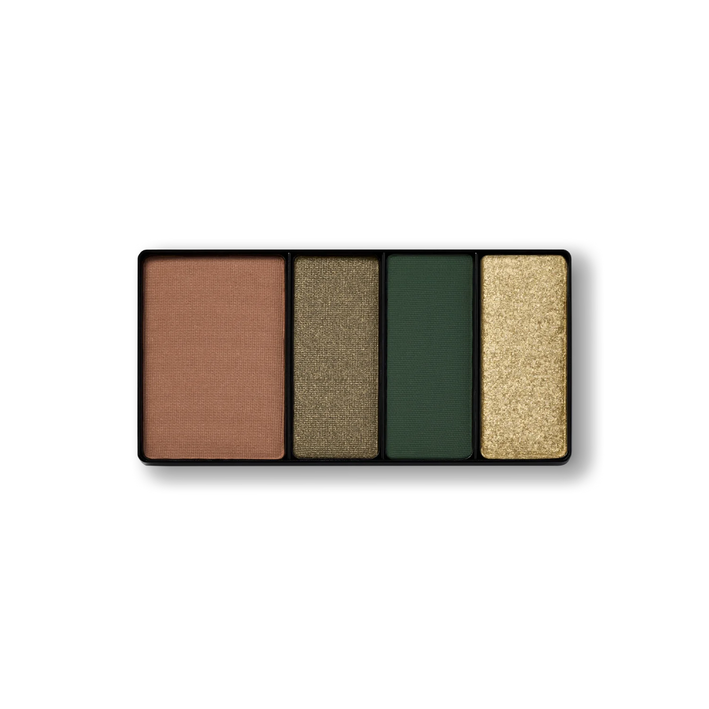 Victoria Beckham Beauty Eye Wardrobe in Olive – luxury eyeshadow palette featuring four multi-finish shades in warm brown, metallic bronze, deep green, and shimmering gold.