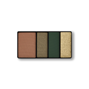 Victoria Beckham Beauty Eye Wardrobe in Olive – luxury eyeshadow palette featuring four multi-finish shades in warm brown, metallic bronze, deep green, and shimmering gold.