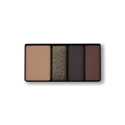 Close-up product shot of Victoria Beckham Beauty Eye Wardrobe in Victoria – a luxury eyeshadow palette featuring four versatile shades in matte and shimmer finishes, including neutral beige, metallic gold, deep plum, and rich brown.