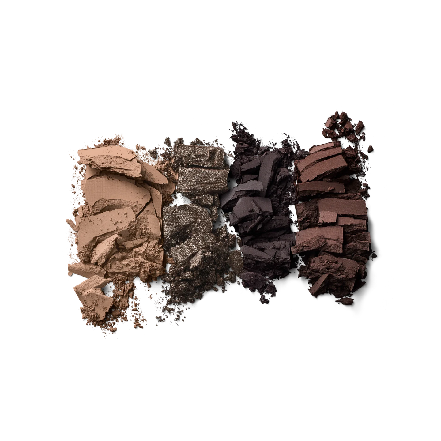 Victoria Beckham Beauty Eye Wardrobe in Victoria – texture shot showcasing rich eyeshadow pigments in soft beige, shimmering bronze, deep espresso, and warm brown for a sophisticated, smoky eye look.