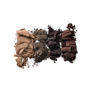 Victoria Beckham Beauty Eye Wardrobe in Victoria – texture shot showcasing rich eyeshadow pigments in soft beige, shimmering bronze, deep espresso, and warm brown for a sophisticated, smoky eye look.