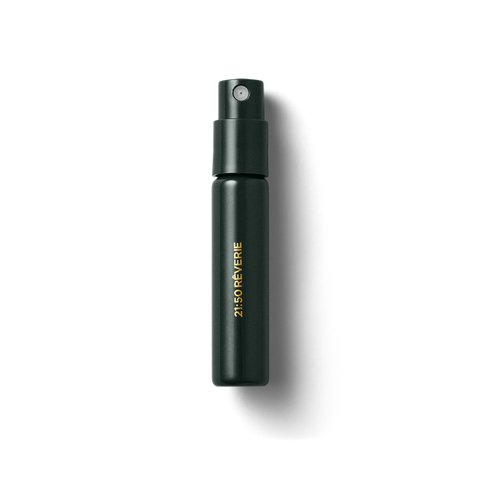 Black cylindrical spray bottle with gold text label, 2ML size eau de parfum.