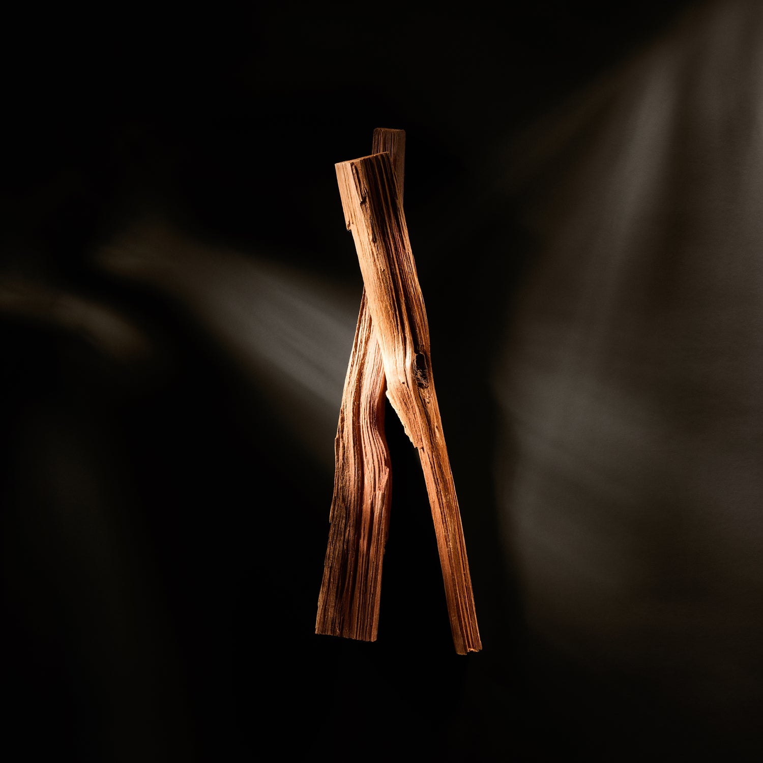 Wooden sculpture on a dark background