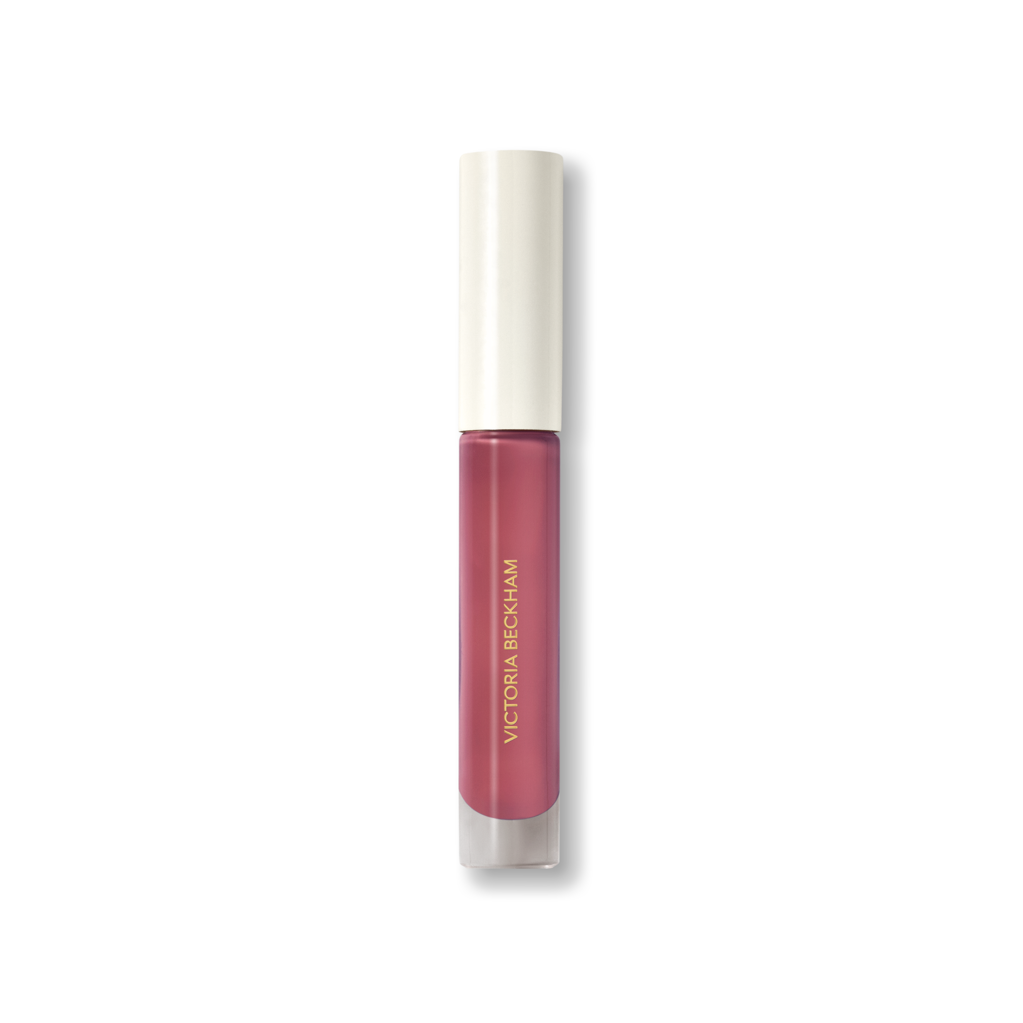 Closed Victoria Beckham Beauty Posh Gloss tube in Fizz — cream cap on a mauve berry high-shine lip gloss.