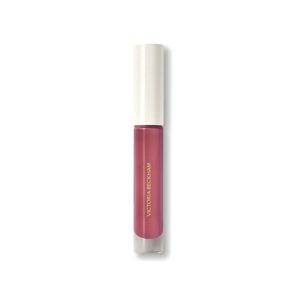 Closed Victoria Beckham Beauty Posh Gloss tube in Fizz — cream cap on a mauve berry high-shine lip gloss.