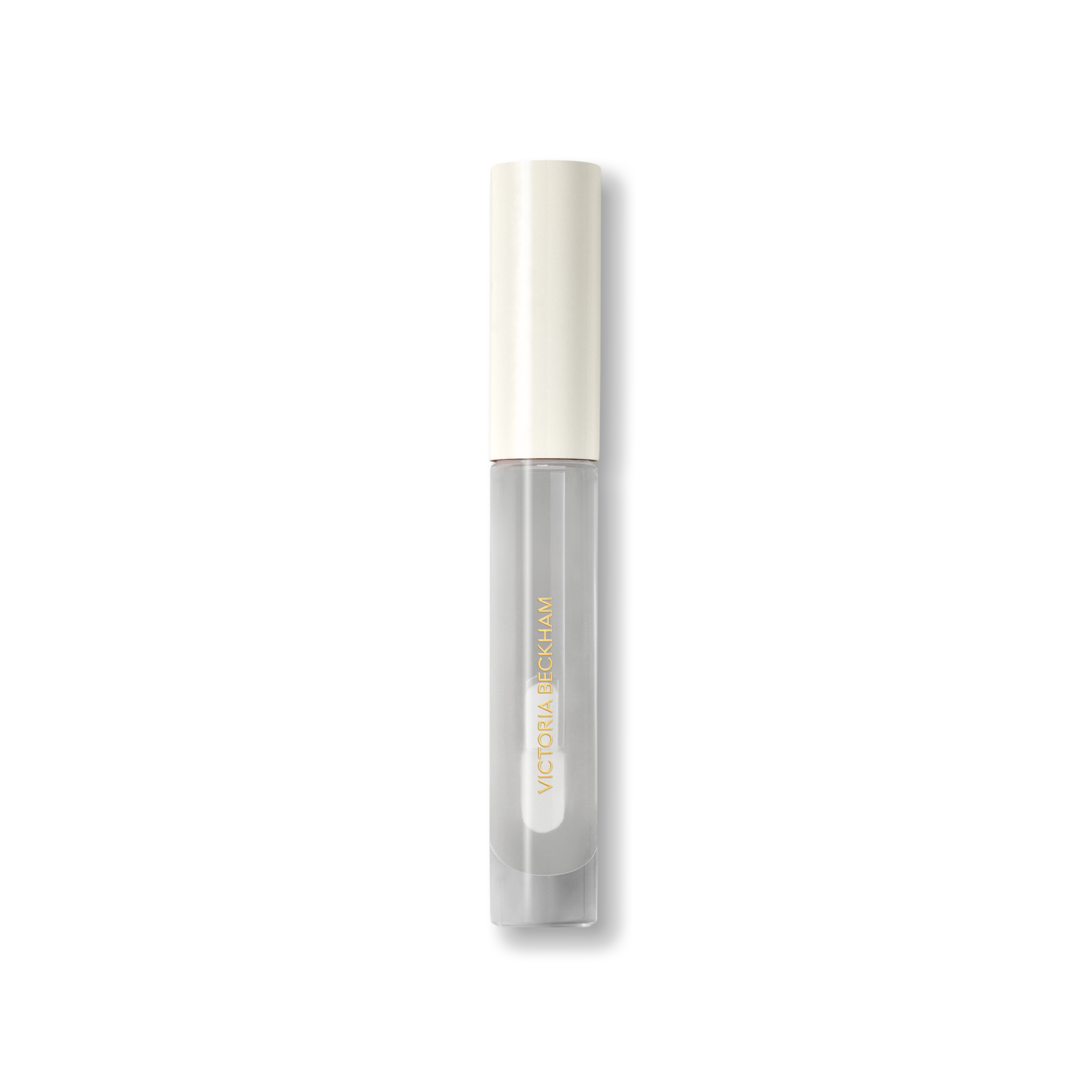 Closed Victoria Beckham Beauty Posh Gloss tube in Ice — cream cap on a clear, glassy high-shine lip gloss.