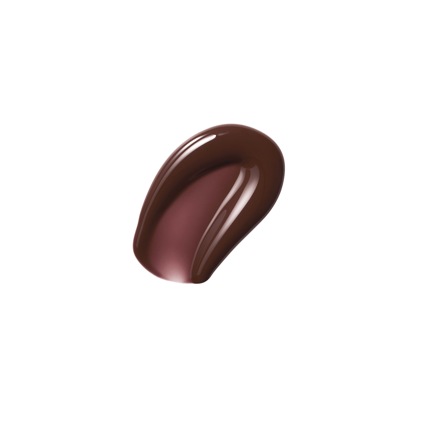 Glossy swatch of Posh Gloss TopDown — Victoria Beckham Beauty's deep mahogany lip gloss with high-shine mirror finish.