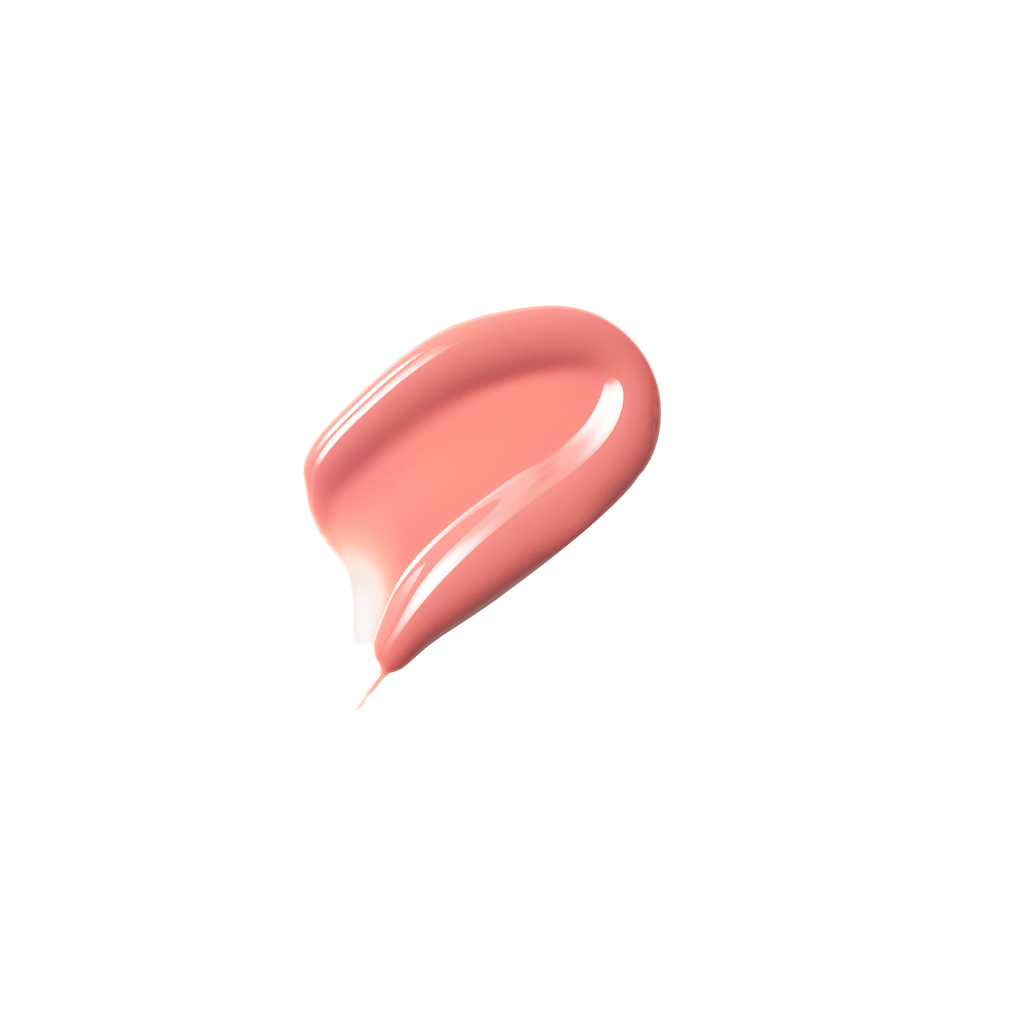 Glossy swatch of Posh Gloss Picante — Victoria Beckham Beauty's vivid coral salmon lip gloss with mirror-finish shine.