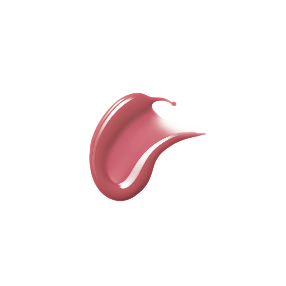 Glossy swatch of Posh Gloss Cabana — Victoria Beckham Beauty's dusty rose pink lip gloss with high-shine mirror finish.
