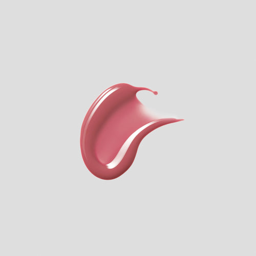 Glossy swatch of Posh Gloss Cabana on grey backdrop — Victoria Beckham Beauty's dusty rose pink high-shine lip gloss.