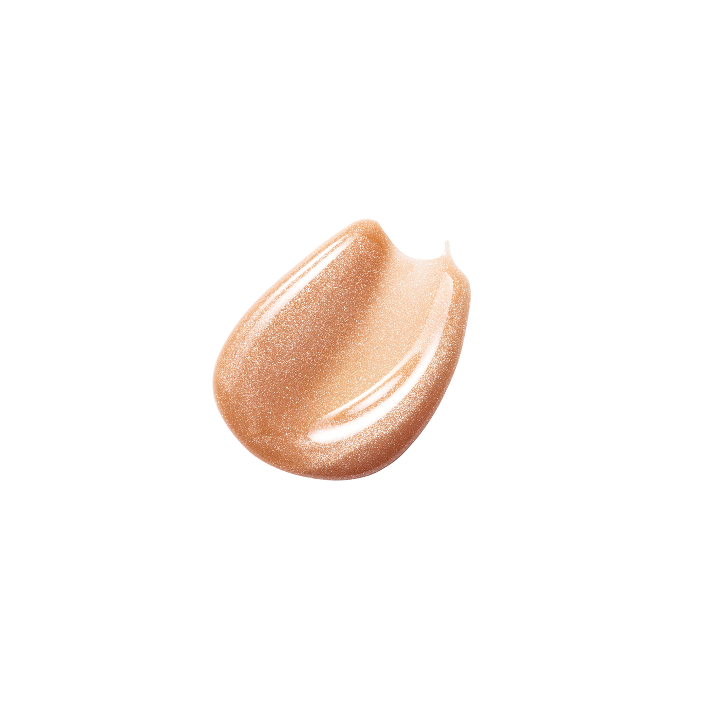 Glossy swatch of Posh Gloss Martini — Victoria Beckham Beauty's champagne gold shimmer lip gloss with mirror-finish shine.